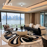 Newly Designed Irregularly Shaped Carpet Minimalist Black White High-end Luxury PET Friendly Eco-Friendly Non-Slip Medium Rug