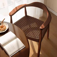 Chaise de salle à manger présidentielle nordique en bois massif avec tressage en corde, fauteuil de loisirs de style japonais pour la maison, le bureau et la salle de thé