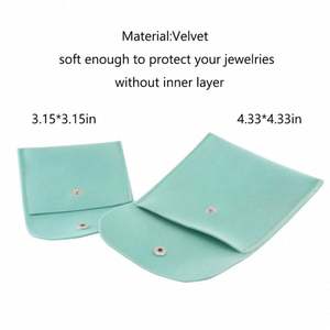 Pochette à bijoux en velours pas cher avec bouton-pression pour colliers, bracelets, bagues, montres - Product Image 4