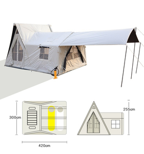 Tente de camping <span class=keywords><strong>gonflable</strong></span> HOUMU, installation rapide en 5 minutes, tente familiale pour 6 à 8 personnes, Oxford 420D noir, protection solaire, imperméable, coupe-vent - Product Image 3