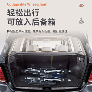Fauteuil roulant pliable léger et portable, chaise de mobilité manuelle avec siège souple en maille respirante pour personnes âgées et handicapées - Product Image 3