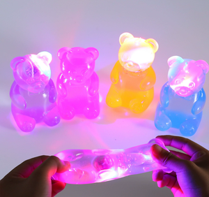 Ours scintillant peint à la main en sucre de malt, jouet anti-stress souple à récupération lente avec tourbillon doré, logo personnalisé, en silicone PU - Product Image 4