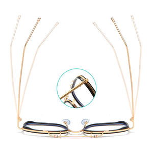 Monture de lunettes rectangulaire de style coréen YC5138-B2, monture intégrale, protection anti-lumière bleue, unisexe, adultes, verres plats - Product Image 3