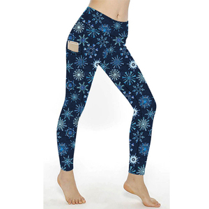 Pantalons de yoga doux comme du beurre imprimés de chiots de dessin animé fabriqués par des professionnels 2025, leggings brossés double face avec poche pour femmes - Product Image 2