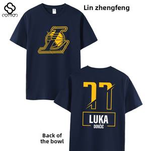 T-shirt à manches courtes pour homme Summer Lakers <span class=keywords><strong>Luka</strong></span> Doni, vêtements d'entraînement de basketball, coupe ample, 100% coton, décontracté avec motif - Product Image 1