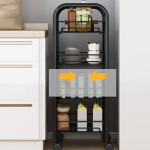 Étagère de cuisine métallique multifonctionnelle en gros, 3 niveaux, sur pied, chariot de rangement mobile avec roulettes - Product Image 6