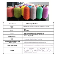 Fil élastique en chenille 420D avec spandex pour la couture de vêtements, fil de bobine ultra-fin de 0,3 mm pour machine à coudre, idéal pour les poignets - Livraison gratuite