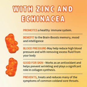 Suplemento herbal OEM Gummies Vitamina C con soporte de zinc Suplemento sanitario Inmune Multivitamin C Gummy - Product Image 4