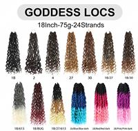 Goddess Locs Cheveux Synthétiques au Crochet, Faux Locs Goddess, Dreadlocks Longues Bouclées Pré-bouclées, 18 Pouces, Soft Locs, 24 Brins