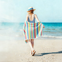Oversized Rectangular Embroidered Luxury Modern Beach Towel Microfiber Sand Free Quick Dry Super Absorbent Soft Eco-Friendly