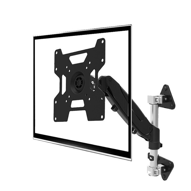 Swivel Rotation 360 Degree 43 Inch TV Gas Spring Wall Aluminum Mount Stand 9-20kg Load Capacity +15~ -15 Tilt 75-200mm VESA