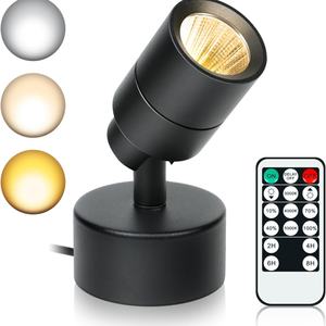 Lot de 2 spots d'intérieur à intensité variable avec minuterie et télécommande, éclairage LED 3W, 3000K/4000K/5000K réglable - Product Image 1