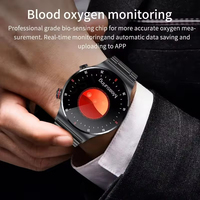Pour la mode appel affaires hommes sain moniteur montre à Quartz 30M étanche acier inoxydable 1.28 HD écran Sport NFC accès