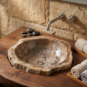 Outdoor Natural River Stone Hand Wash <b>Basin</b> and Sink Oval Traditional Design Dark Grey Custom Size Bathroom & Kitchen Use - Product Image 1
