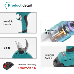 เครื่องตัดเล็ม<span class=keywords><strong>กิ่ง</strong></span><span class=keywords><strong>ไม้</strong></span>แบบไร้<span class=keywords><strong>สาย</strong></span>ใช้แบตเตอรี่ลิเธียม21V สำหรับมืออาชีพ - Product Image 4