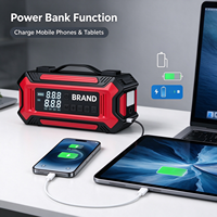 Démarreur de voiture 7 en 1, batterie externe portable d'urgence 15200 mAh avec lumière LED, équipé d'un aspirateur sans balais haute vitesse