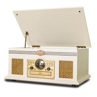 Phonographe — lecteur d'enregistrement en bois et vinyle, platine hi-fi rétro à trois vitesses, phonographe