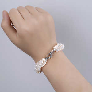 WENCHI Women's Natural Freshwater Multi-Layer <b>Stacked</b> Pearl Elegant Bangle <b>Bracelet</b> 450g - Product Image 2