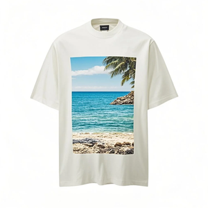 Haute Qualité En Gros Respirant Lourd 220GSM Coton DTG T-Shirt Hommes Street Fashion Hommes T-shirts - Product Image 1