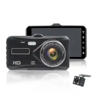 वाईफ़ाई 4 "घुमावदार टच स्क्रीन 1080P रात दृष्टि ड्राइविंग वीडियो रिकॉर्डर ब्लैक बॉक्स के लिए 2 कैमरा लेंस विस्तृत कोण कार DVR पानी का छींटा कैम
