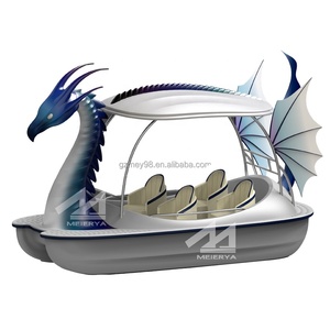 Bote de pedal eléctrico para 5 personas, bote de dragón de plástico PPR para entretenimiento en parques acuáticos y ocio a la deriva para actividades al aire libre - Product Image 3