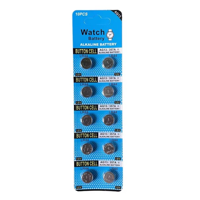 Liju AG13 LR44 Alkaline Button Cell Battery 1.5V 145mAh CE/RoHS Certified for Consumer Electronics Toys Home Appliances