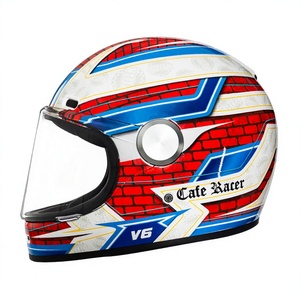 Nouveau casque de moto rétro CAFE RACER <span class=keywords><strong>en</strong></span> mousse ABS, intégral, à libération rapide, certifié 3C, pour hommes et femmes, taille plus, cruiser, toutes saisons - Product Image 5