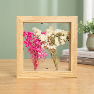 B&C ART Double Glass Panels Acrylic <b>Frame</b> Solid Wood Rectangle Custom Size 5x7inch Foldable Modern Wall <b>Mount</b> Photo <b>Frame</b> - Product Image 2