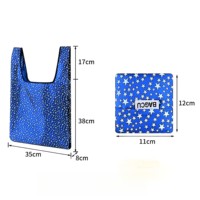 Sac de courses classique en polyester recyclable et écologique, couleur unie, pliable, portable, sac à main, sac de voyage, sac d'épicerie