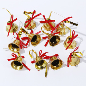 Grosir Lonceng Natal Vintage 12pcs Warna Emas dengan Pita, Hiasan Lonceng Pohon Natal, Dekorasi Natal - Product Image 3