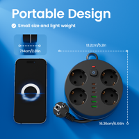 Multiprise 10-en-1 standard UE avec 4 prises CA, matériau ignifuge pour bureau, vente en gros B2B avec logo personnalisé