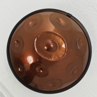 Handpan Desain Opsional Travel Gold 9 Nada G Kurd 432HZ atau 440HZ Baja Tahan Karat 43cm Handpan Kecil Mini Handpan
