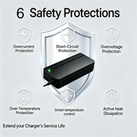 Chargeur trapézoïdal 36V 5 broches, certifié CE UL pour batteries JOYCUBE/PHYLION, vélos électriques Arcade, Gitane, Stella, Peugeot