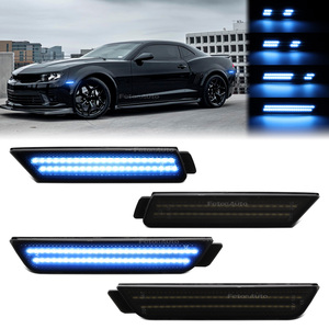 Chevrolet Chevy Camaro Ss RS ZL1 LT 10-15 năng động scan LED Side Marker Lights màu xanh phía trước phía sau Side gương Bumper đèn mới - Product Image 3