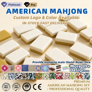 Juego de Mahjong Americano Portátil de Viaje con Diseño de Grulla Dorada, Fichas Acrílicas Mini, Mesa de Mahjong Compacta, Accesorios de Juego - Product Image 1