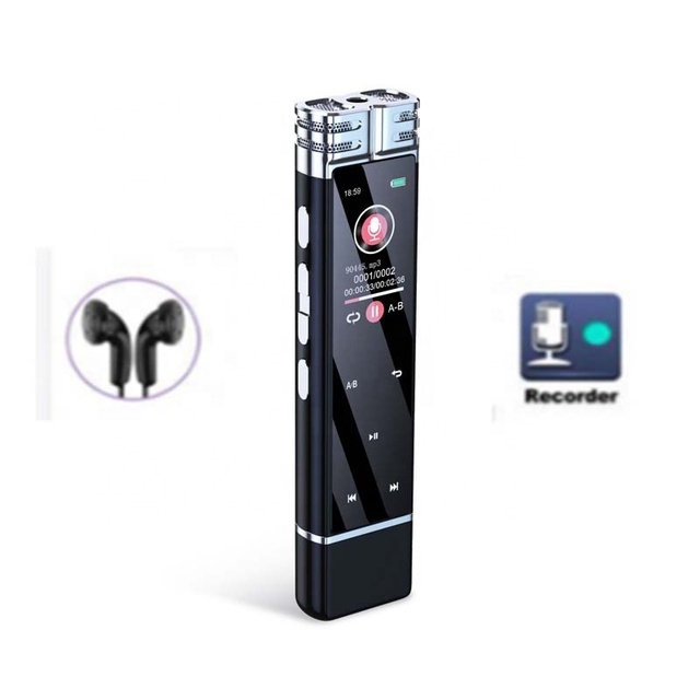 2022 Hot Selling  16GB   4GB  Digital  Voice  Recorder Device  MP3  Player Time Stamp  Mini Dictaphone