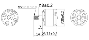 10V <span class=keywords><strong>BG</strong></span> 28mm <span class=keywords><strong>4000</strong></span> Rpm 4200 Rpm 24V Motor de CC de imán permanente de alta velocidad Bldc Outrunner Motor sin escobillas motores de CC para Drones negro - Product Image 6