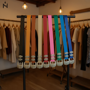 Cintura in Pelle PU con Fibbia Intagliata Stile Retrò 2,5 CM, Cinture Moda Donna - Product Image 2