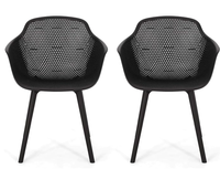 Chaise de salle à manger en plastique empilable, gain de place, facile à nettoyer, légère, en polypropylène, avec accoudoirs, pour extérieur, café, restaurant, terrasse