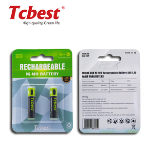 하이 퀄리티 <span class=keywords><strong>1.2V</strong></span> NI-MH USB 충전식 배터리 AAA 400MAH 다중 사용 - Product Image 4