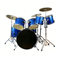 Kit de batterie pour débutants : grosse caisse, caisse, tom, 7 fûts, 4 cymbales