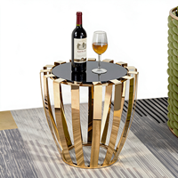 Table basse ronde de luxe en verre, en acier inoxydable doré, table à thé personnalisée pour salon, meubles d'intérieur
