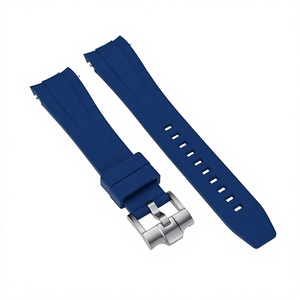 Correa de Reloj de Caucho FKM Natural de 20 mm con Hebilla Sólida y Cubierta Azul Suave y Cómoda - Product Image 1