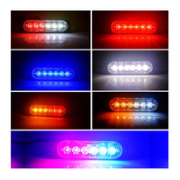 Amarillo, rojo, azul, verde, blanco, luz intermitente para rejilla de coche, V 12, 24V, Flash, 6 Led para vehículo, camión, Led de advertencia, luz estroboscópica de posición lateral