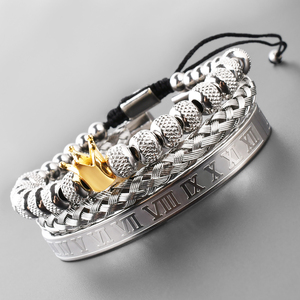 F300 Luxury Bracelet Crown Bead for Gifts Designer Logo <strong>Men</strong> Charms <strong>Bangle</strong> <strong>Men's</strong> <strong>Silver</strong> Stainless Steel Watchband Bracelet - Product Image 4