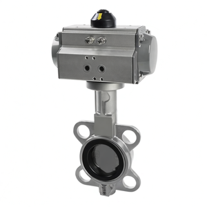 Válvula de Mariposa Neumática de Retorno por Resorte, Válvula de Mariposa Accionada por Aire, Asiento de EPDM - Product Image 1