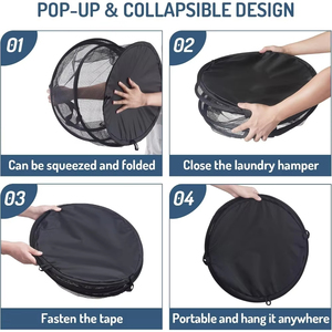Wholesale Large Mesh Frame <b>Bucket</b> <b>Folding</b> Dirty Laundry Sorting Basket Organizer Storage for Yarn Home Clothing - Product Image 2
