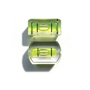 Niveau à bulle 33x22x14mm, outil de nivellement rond plat solide sculpté avec liquide vert pour la mesure de précision DIY - Product Image 1