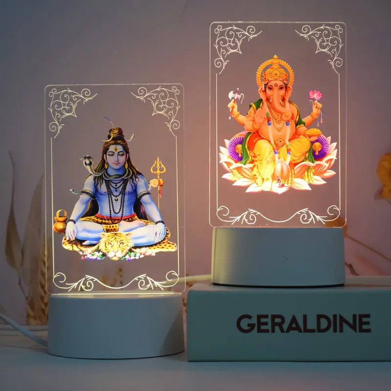 Diwali Lighting Decorations for Home Lights Wholesale Gifts Set Items LED Product 3D Acrylic Table Bedroom Night Lamp for India