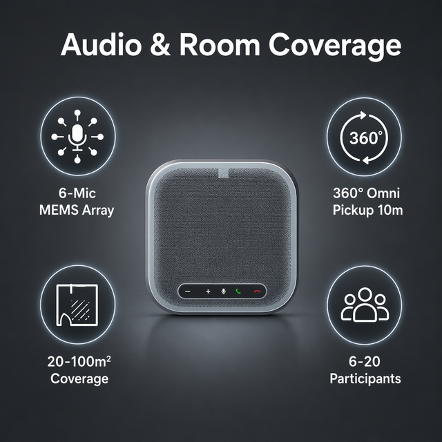 Omni-directional Microphone /USB Audio Conference System with Other Functions No Simultaneous Interpretation